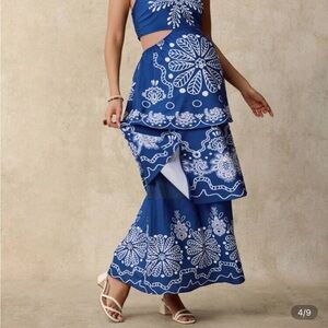 Blue Floral Women's Maternity